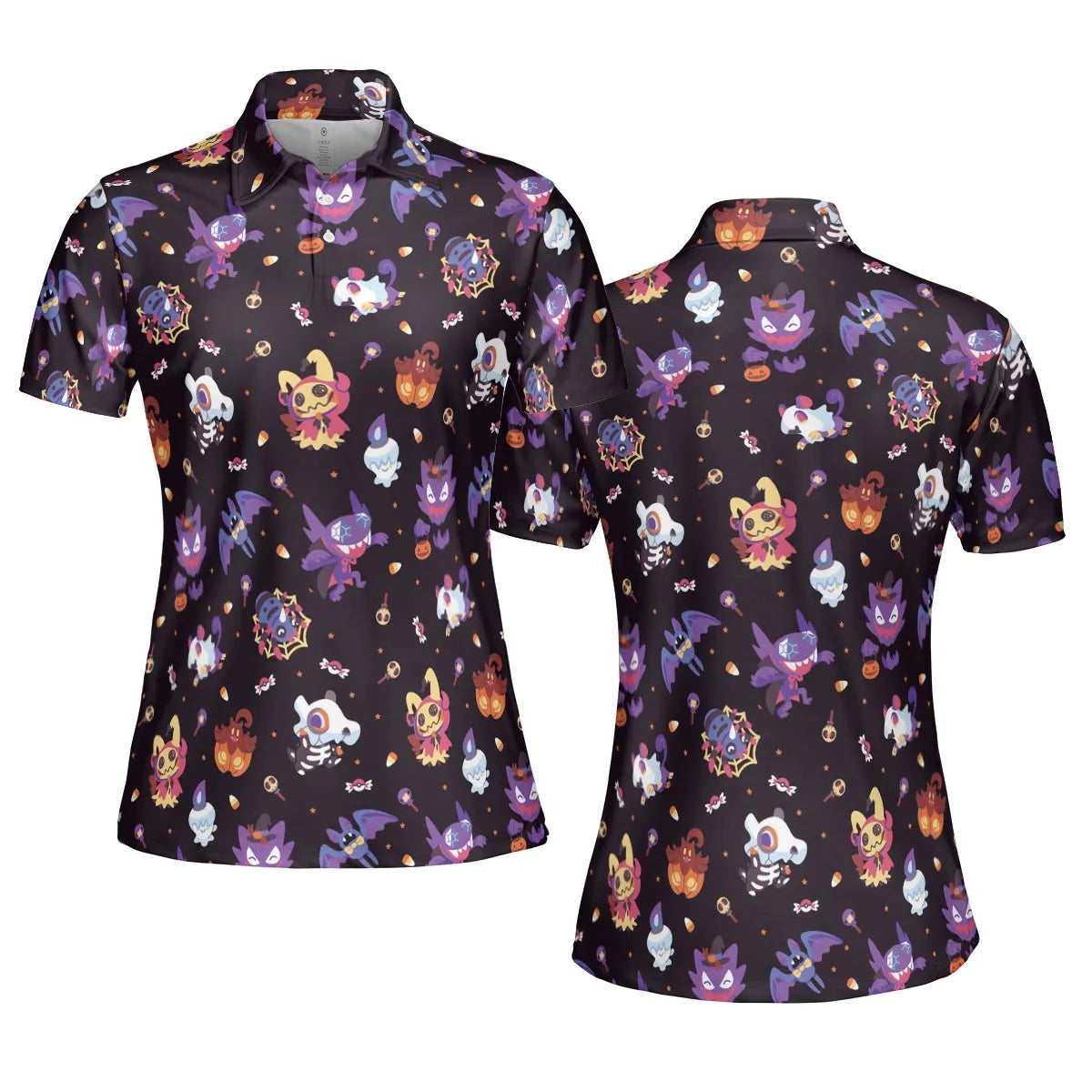 Trick or Treat Poke'ween Pokemon AOP Men/Women Polo Shirt