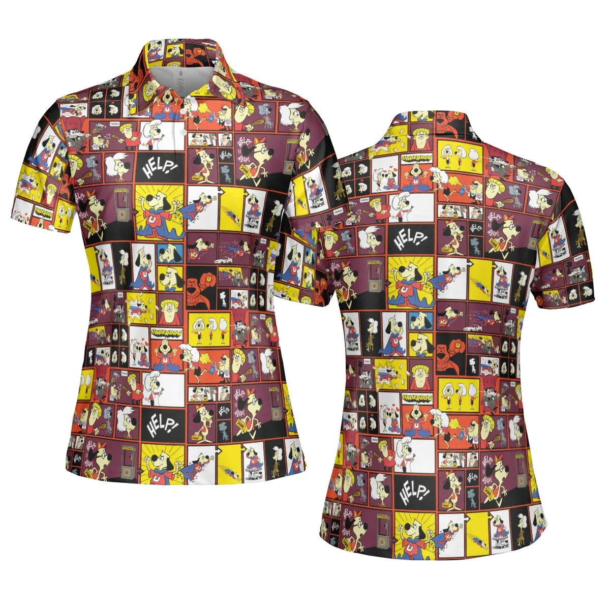 Underdog Cartoon Pattern AOP Men/Women Polo Shirt