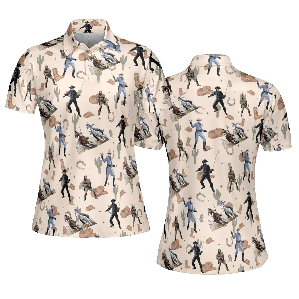 Old Western The Lone Ranger Zorro Tarzan AOP Men/Women Polo Shirt