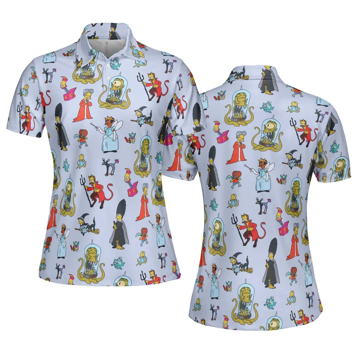 Halloween Costume The Simpsons AOP Men/Women Polo Shirt