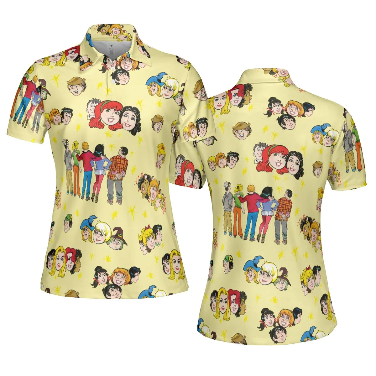 Nostalgic Cartoons in Archie Style AOP Men/Women Polo Shirt