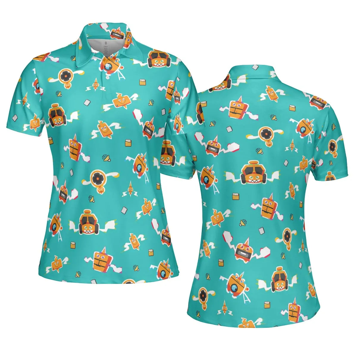 Pixel Rotom Electric Pokemon AOP Men/Women Polo Shirt