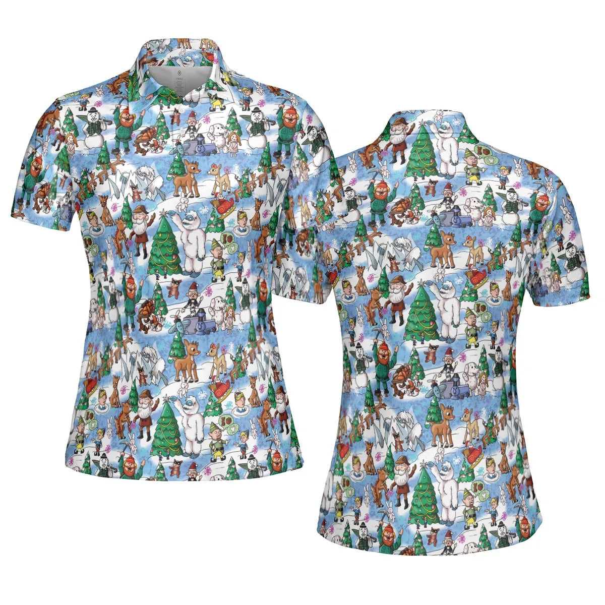 Snowland Rudolph the Red-Nosed Reindeer AOP Men/Women Polo Shirt