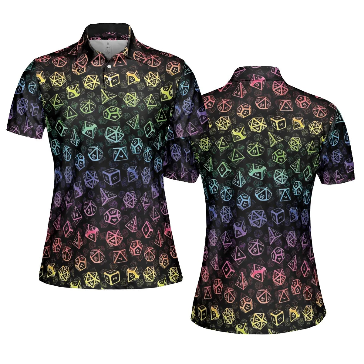 DnD Rainbow Dice Set Pattern AOP Men/Women Polo Shirt