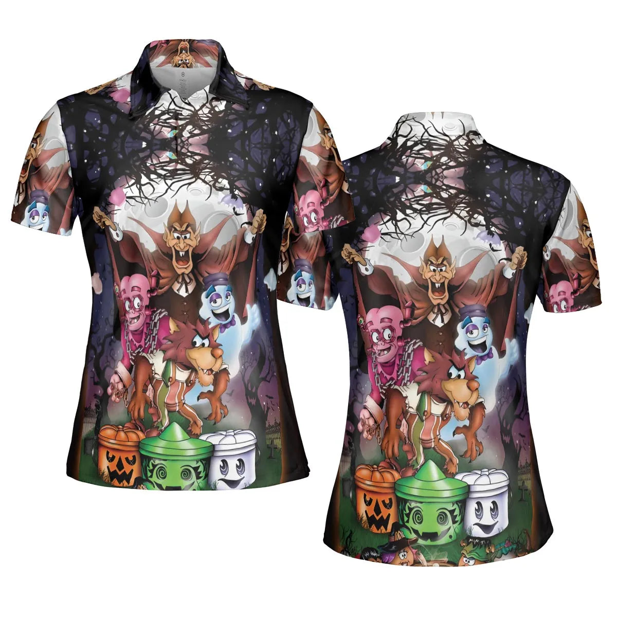 Halloween Food Mascot Themed AOP Men/Women Polo Shirt