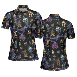 TMNT Universal Monsters And Sewer Slasher Toys AOP Men/Women Polo Shirt