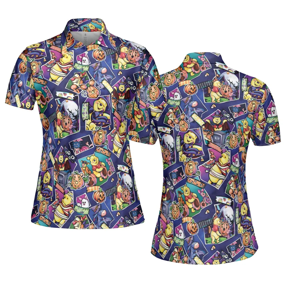 Pooh Bear Halloween AOP Men/Women Polo Shirt