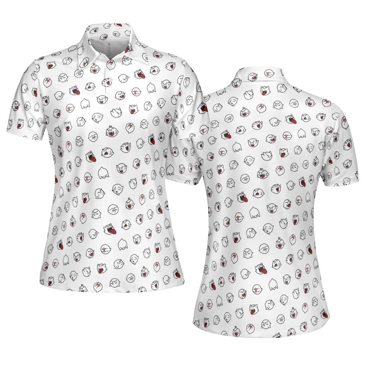 Super Mario Boo Pattern AOP Men/Women Polo Shirt
