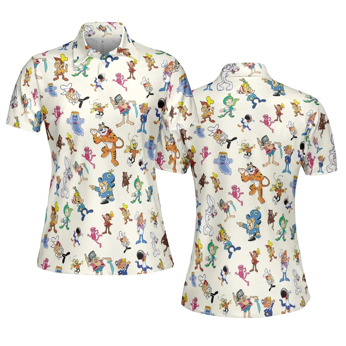 80s 90s Commercial Mascot Cereal AOP Men/Women Polo Shirt