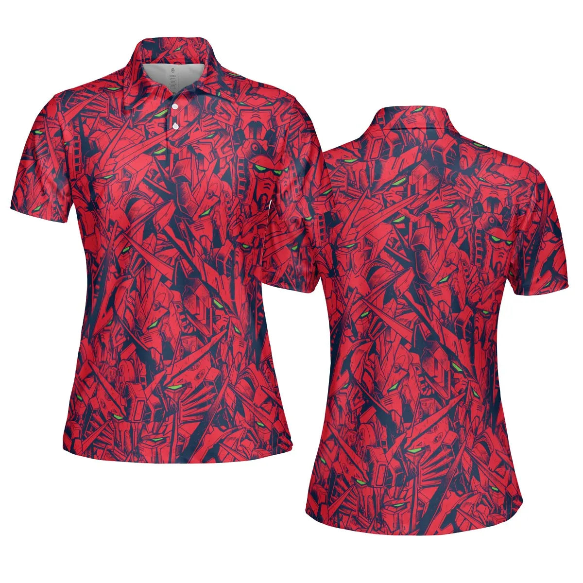 Gundam Camo Magenta Gundam AOP Men/Women Polo Shirt