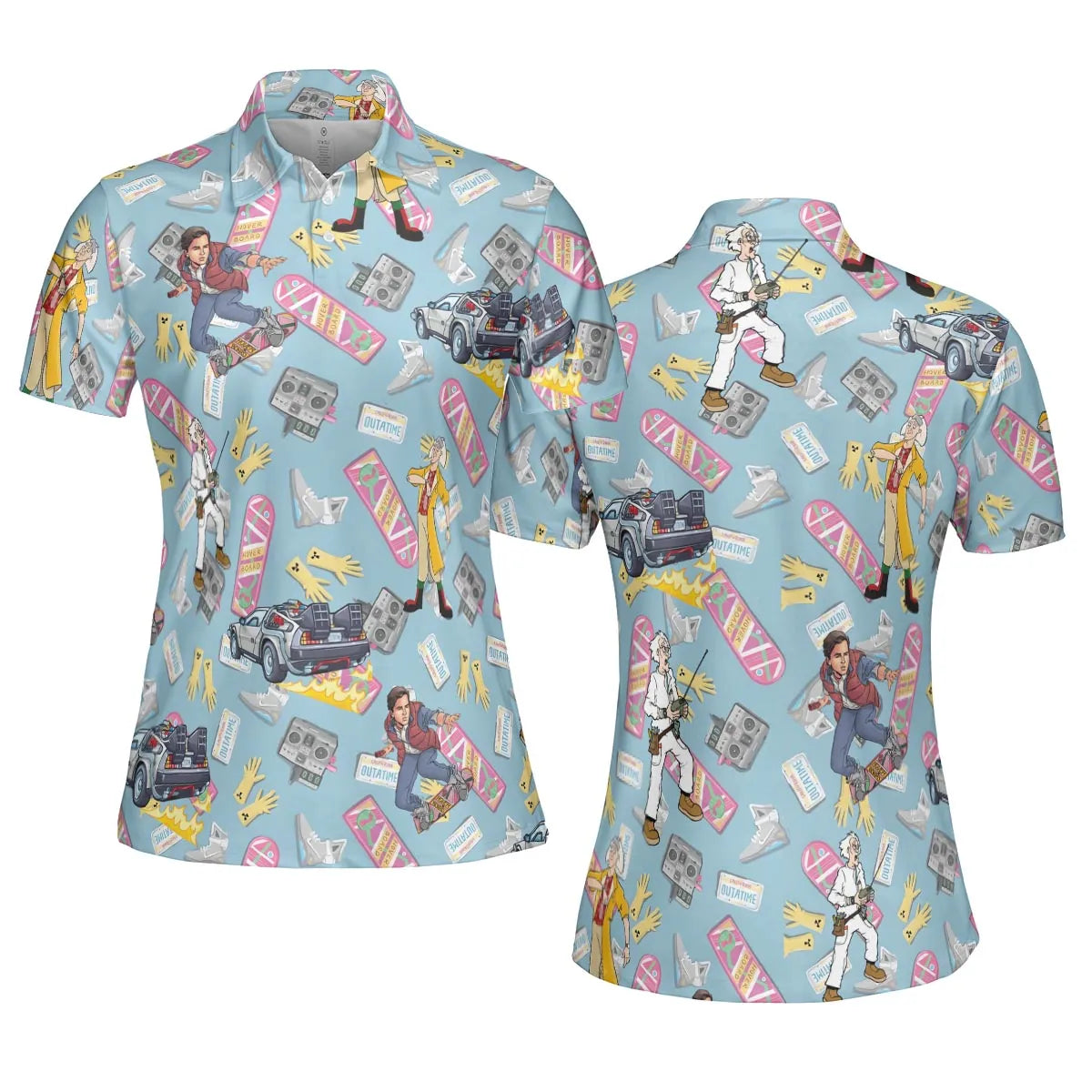 Marty McFly Dr. Emmett Brown Back To The Future AOP Men/Women Polo Shirt