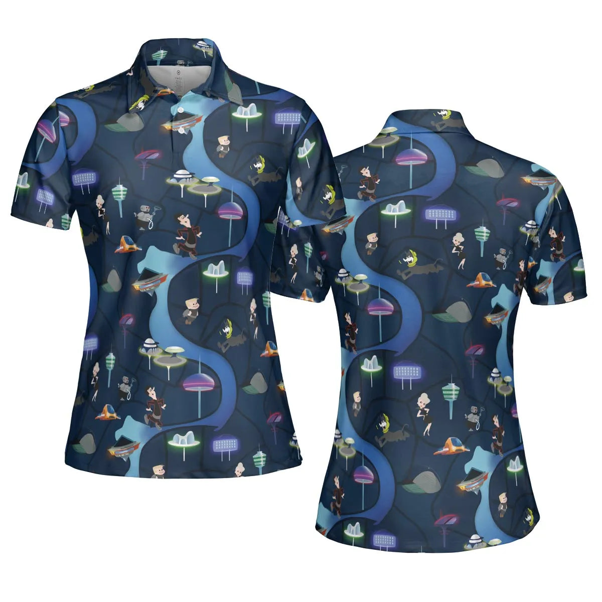 City of The Future The Jetsons AOP Men/Women Polo Shirt