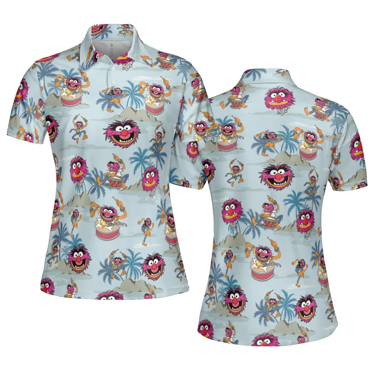 Animal The Muppet Show Drum Tropical AOP Men/Women Polo Shirt