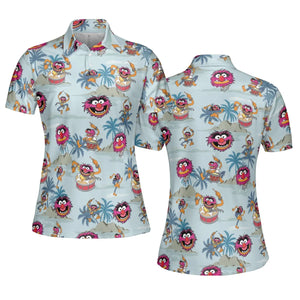 Animal The Muppet Show Drum Tropical AOP Men/Women Polo Shirt