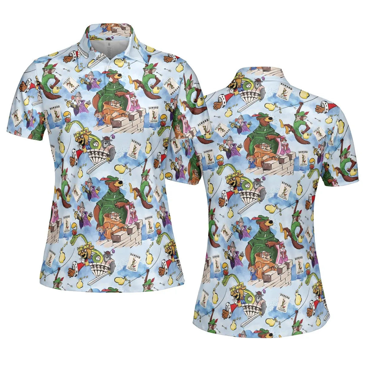 Robin Hood Characters Pattern AOP Men/Women Polo Shirt