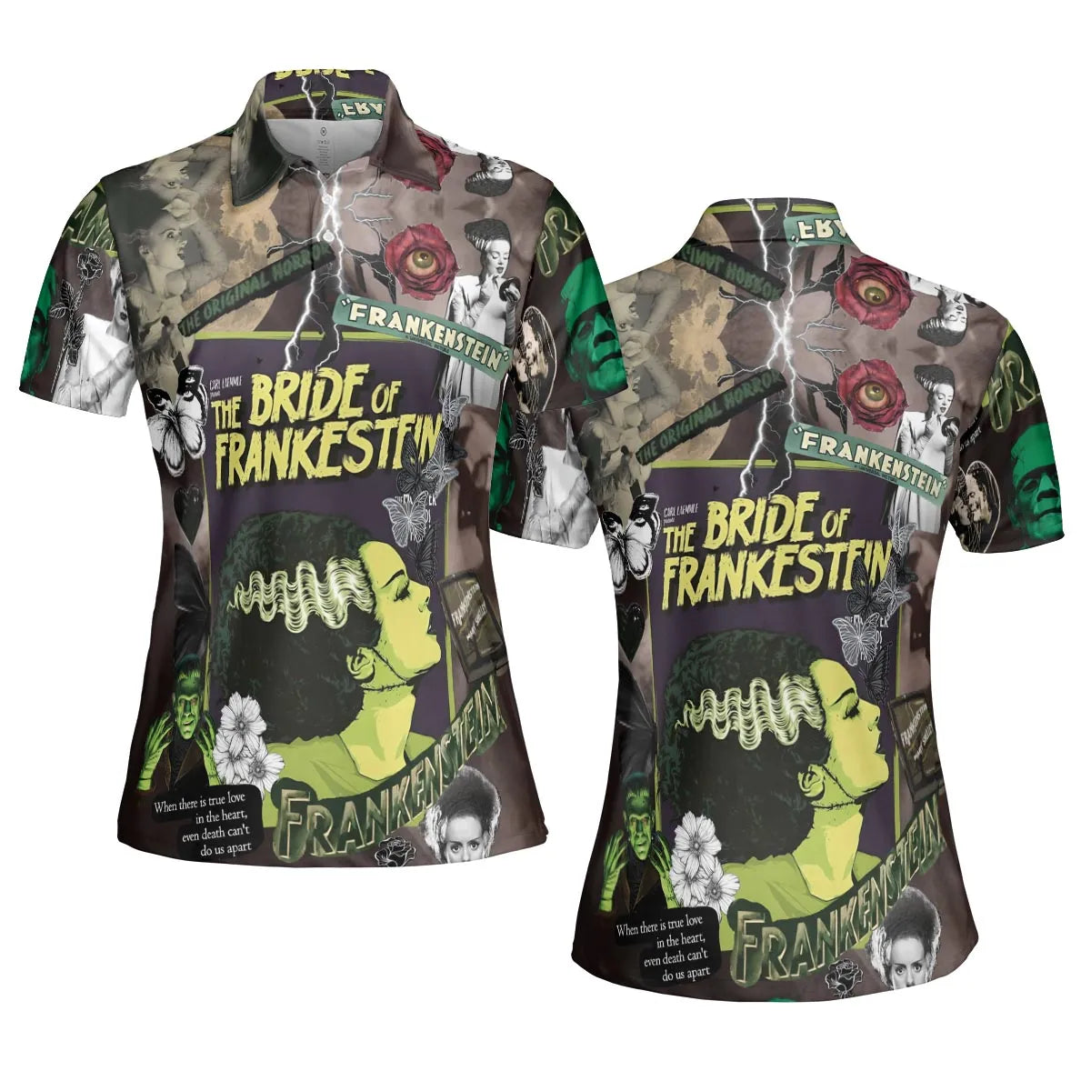 Vintage Bride Of Frankenstein AOP Men/Women Polo Shirt