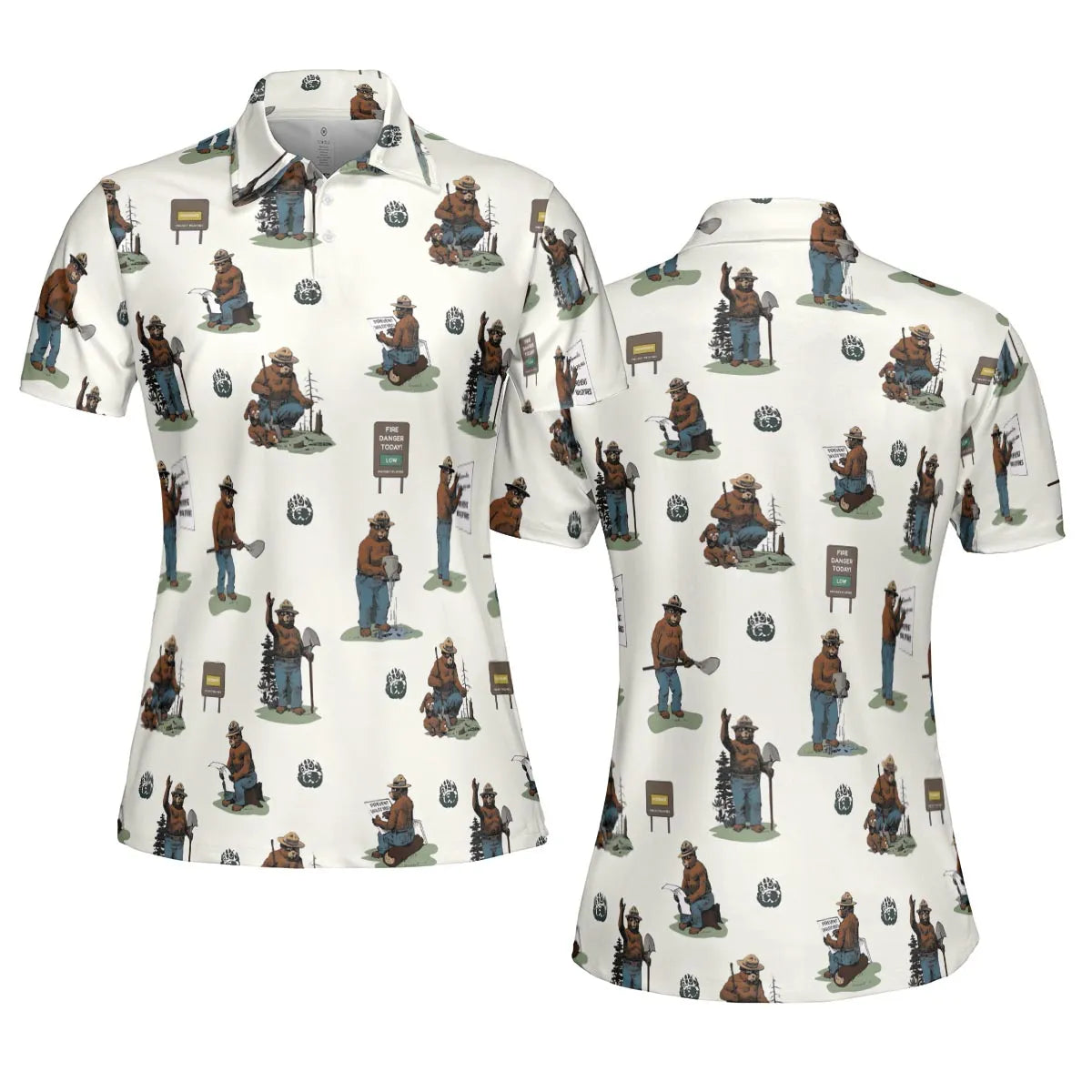 Smokey The Bear AOP Men/Women Polo Shirt