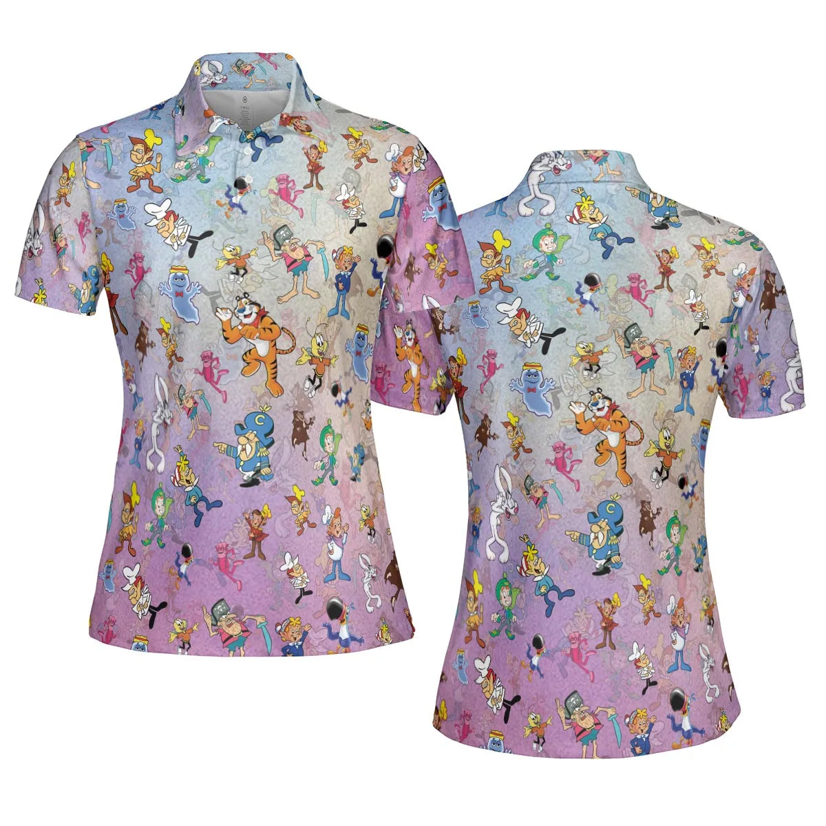 80s 90s Commercial Cereal Mascots AOP Men/Women Polo Shirt