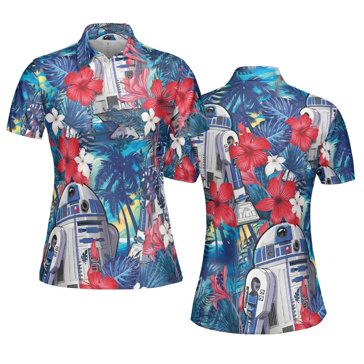 Summer Vacation R2 D2 Tropical AOP Men/Women Polo Shirt