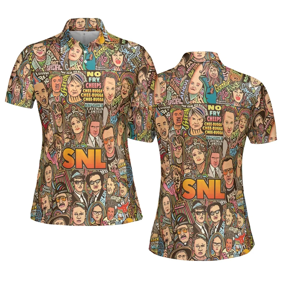 Blues Brothers Waynes World Coneheads SNL Characters AOP Men/Women Polo Shirt