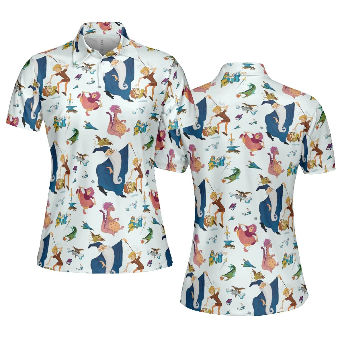 Sword in the Stone Pattern AOP Men/Women Polo Shirt