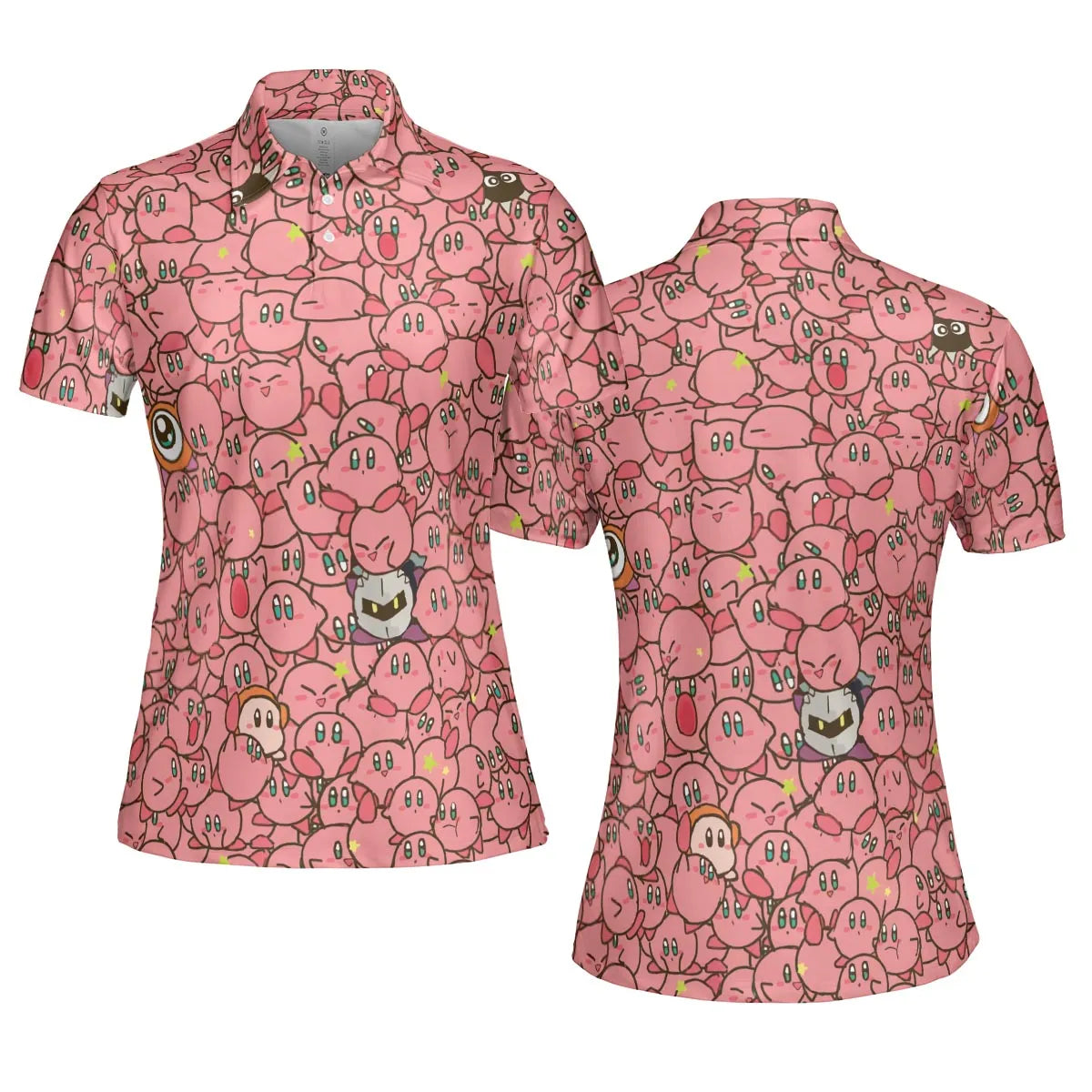 Cute Kirby Waddle Doo Bandana Waddle Dee Meta Knight Kirby's Characters AOP Men/Women Polo Shirt