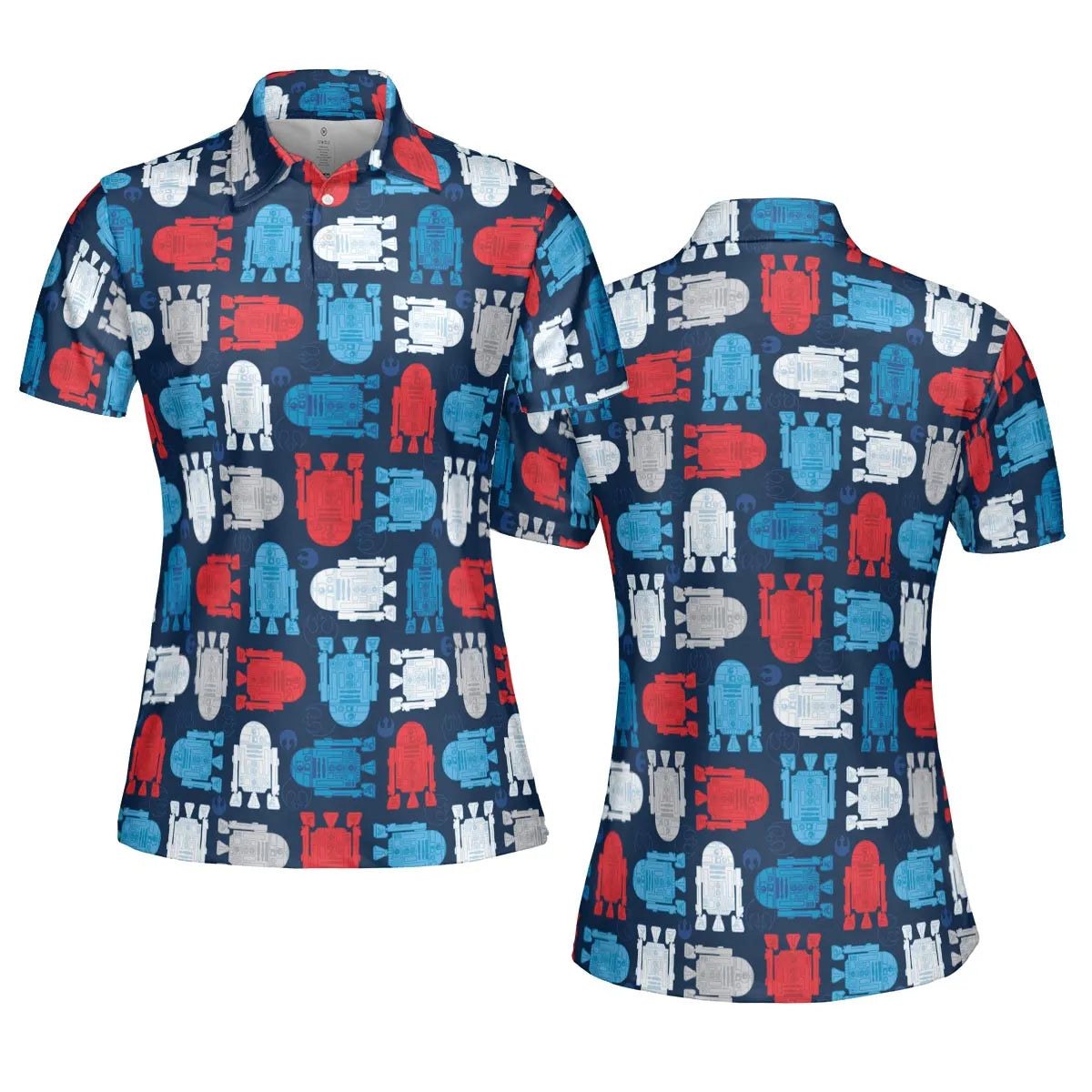 R2-D2 Star Wars 4th of July Pattern AOP Men/Women Polo Shirt