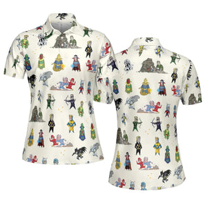 Chillin' and Battle Marvel vs DCU AOP Men/Women Polo Shirt