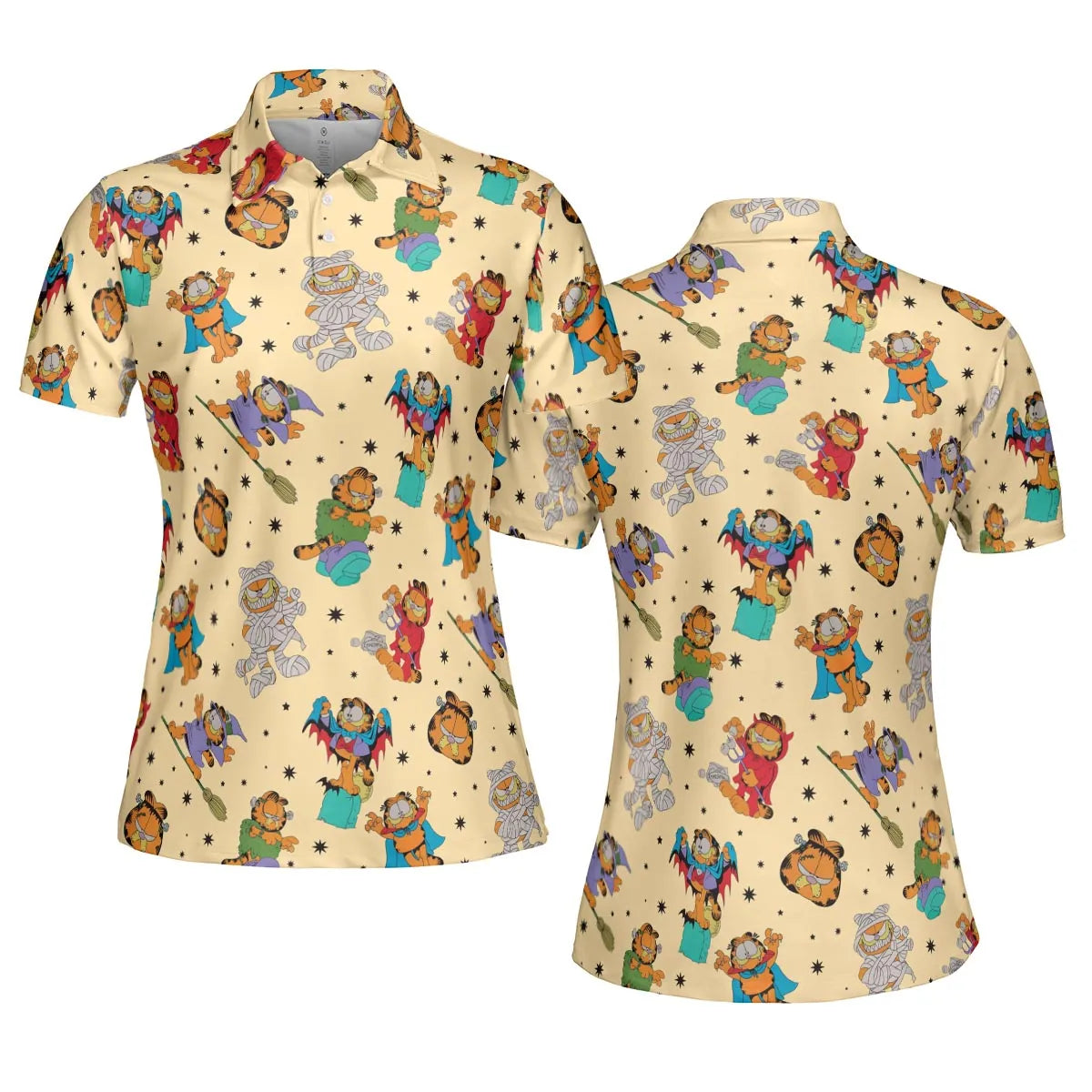 Nostalgic Cat Garfield's Halloween Adventure AOP Men/Women Polo Shirt