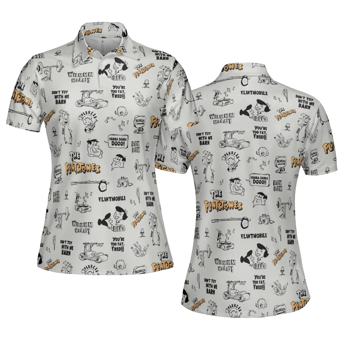Don't Toy with Me Barn The Flintstones AOP Men/Women Polo Shirt