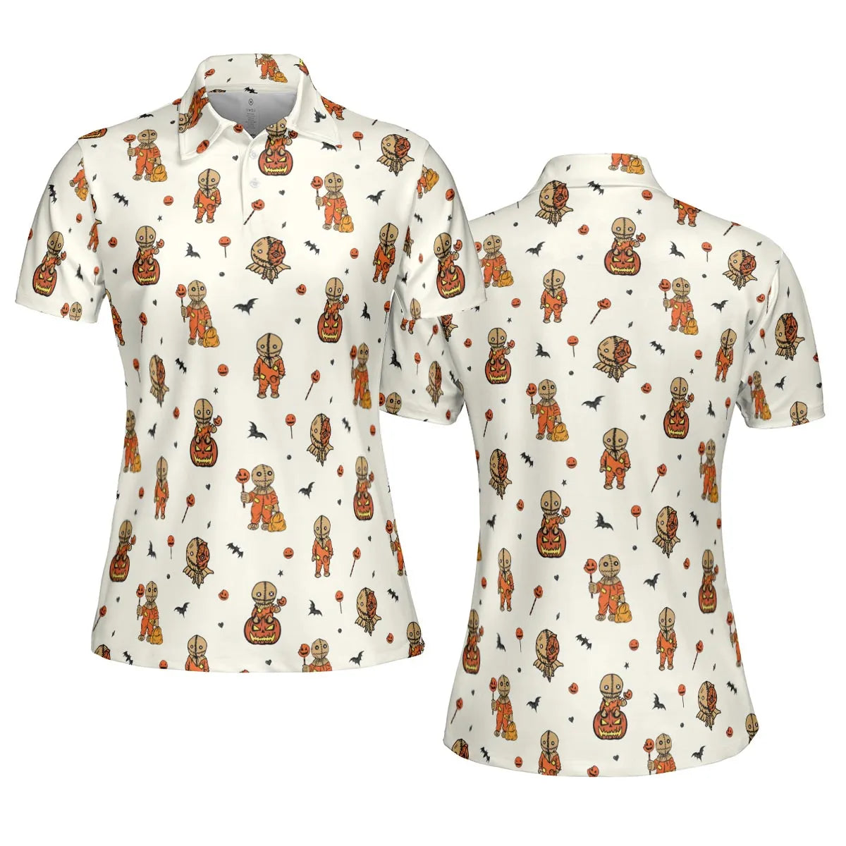 Pumpkin Sam Trick 'r Treat Horror AOP Men/Women Polo Shirt