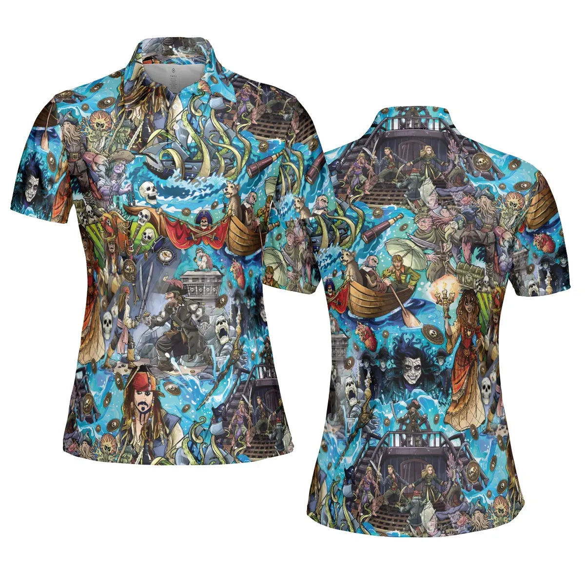 Travel And Fight Pirates of the Caribbean AOP Men/Women Polo Shirt