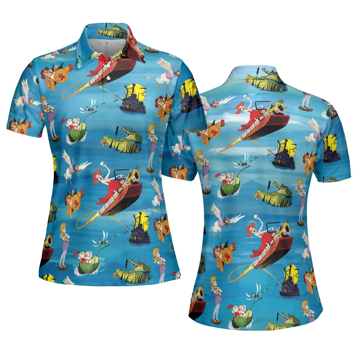 Chasing The Rescuers Characters AOP Men/Women Polo Shirt