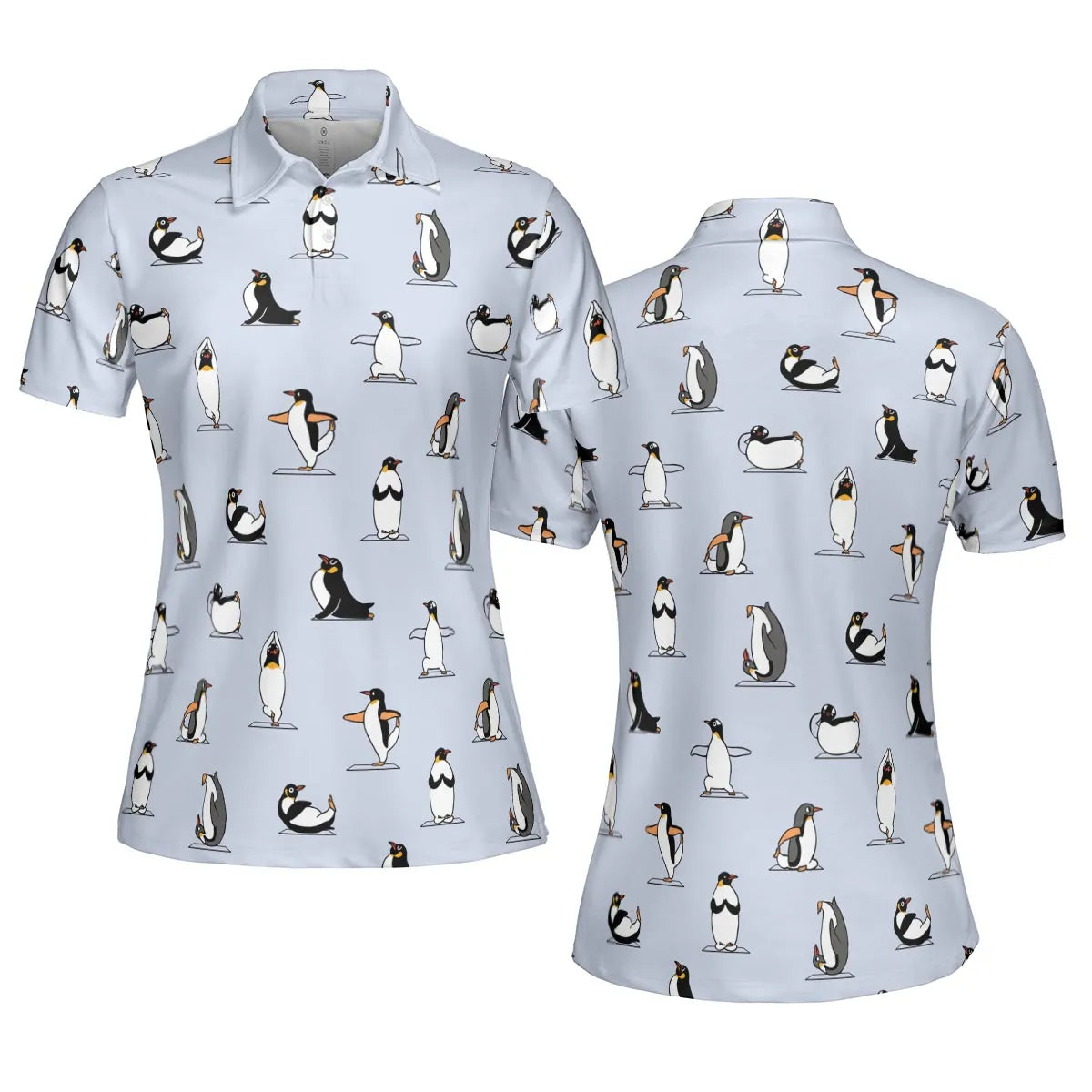 Penguin Yoga Pattern AOP Men/Women Polo Shirt