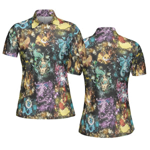 Eevee Evolution in the Galaxy AOP Men/Women Polo Shirt