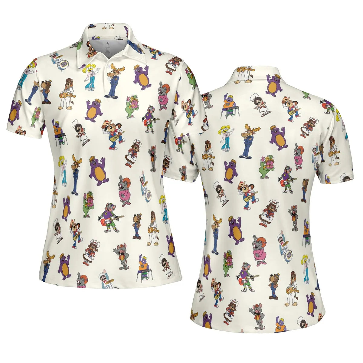 80s Pizza Time Theater Chuck E Cheese AOP Men/Women Polo Shirt