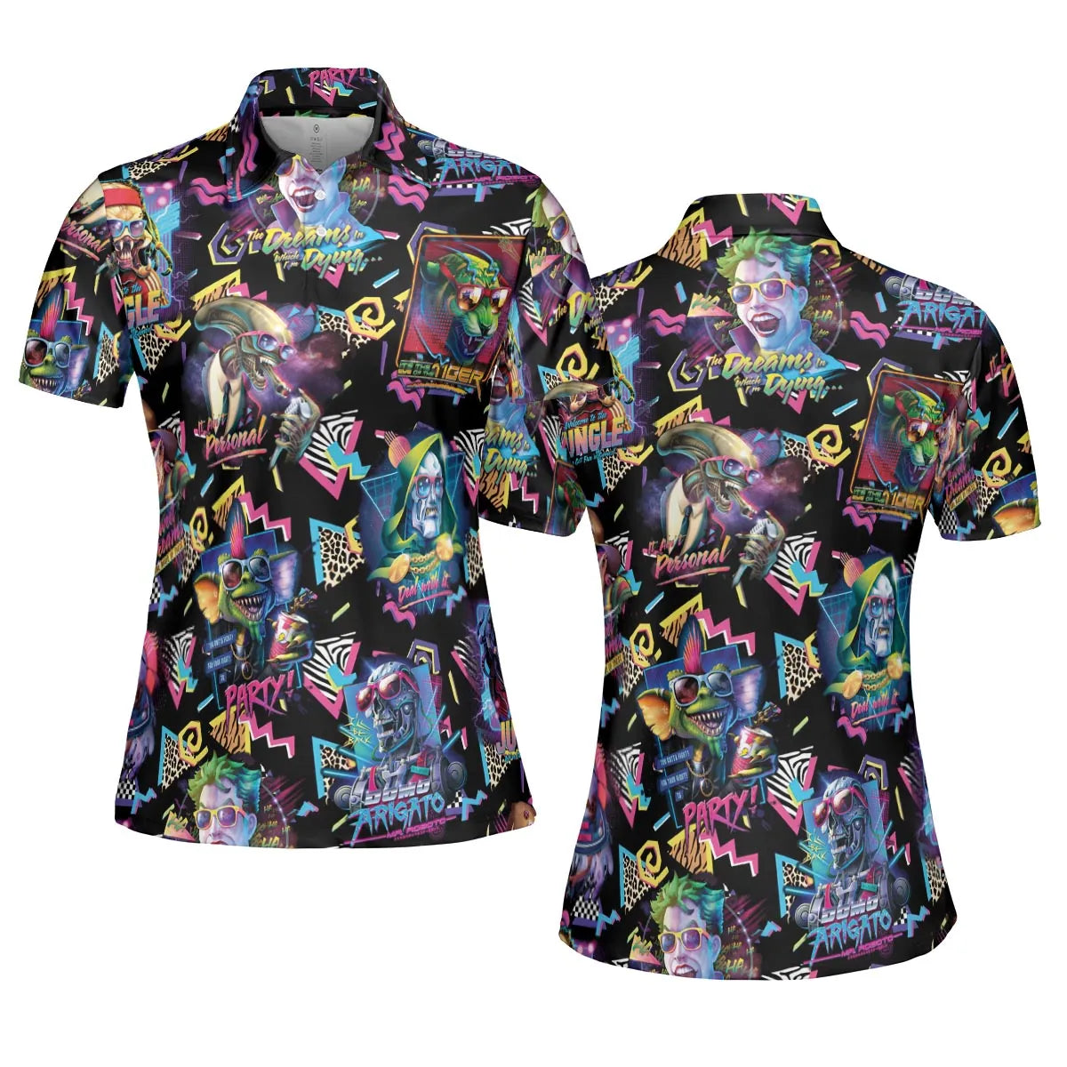 Retro Horror Characters Halloween AOP Men/Women Polo Shirt