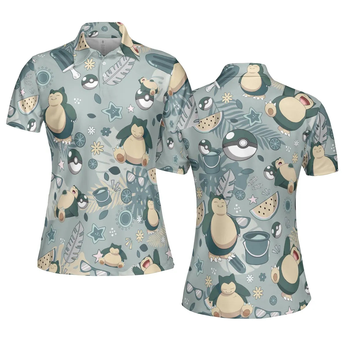 Summer Relax Snorlax Pokemon AOP Men/Women Polo Shirt