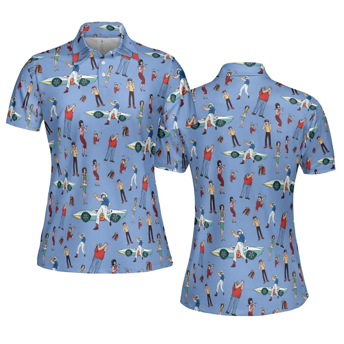 Speed Racer Characters Pattern AOP Men/Women Polo Shirt