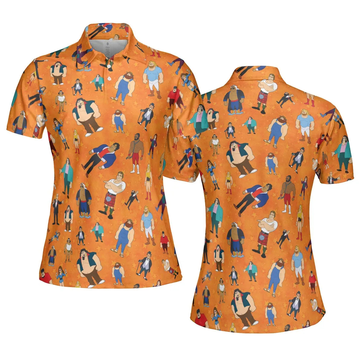80s Hulk Rock 'n' Wrestling Characters AOP Men/Women Polo Shirt