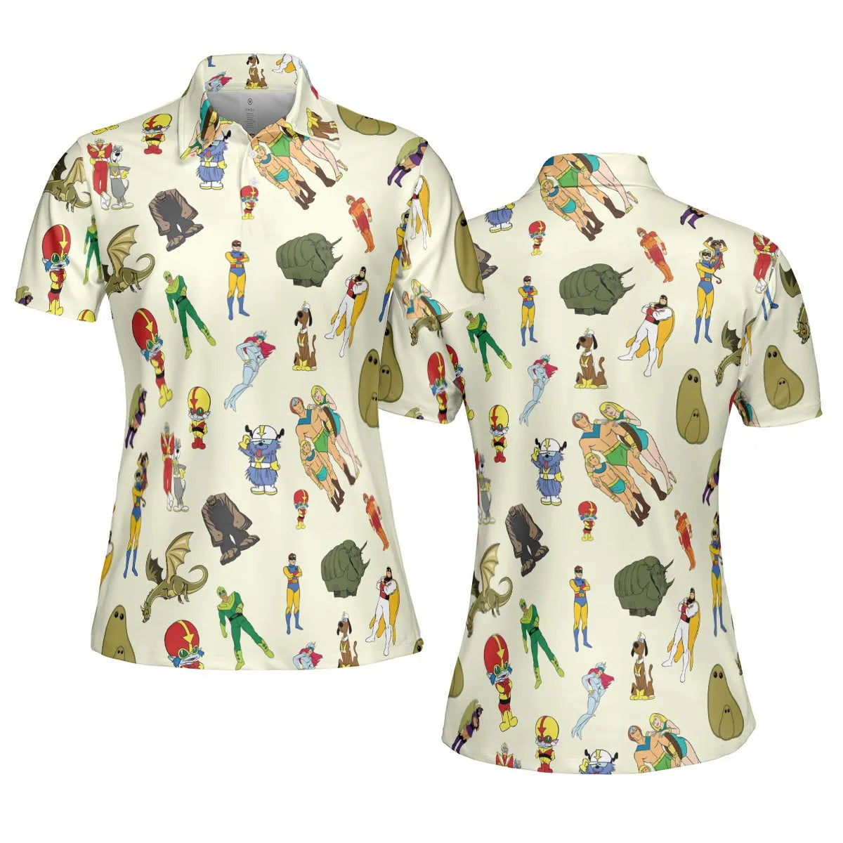 Herculoids and The Rest Of Hanna Barbera Space Stars AOP Men/Women Polo Shirt