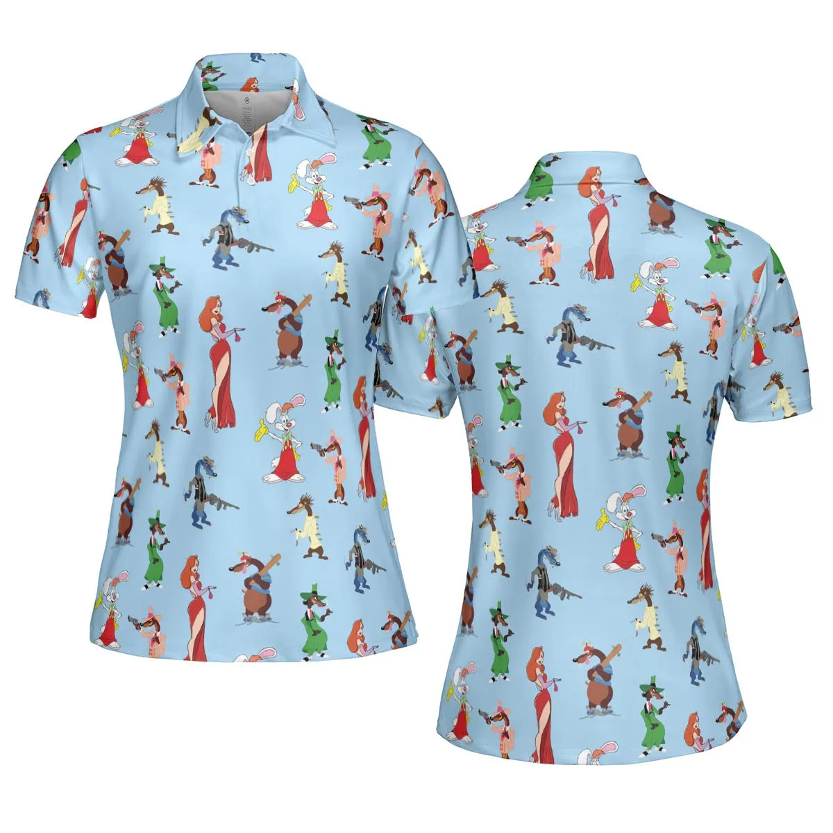 Roger Rabbit Jessica Rabbit The Weasels Who Framed Roger Rabbit AOP Men/Women Polo Shirt