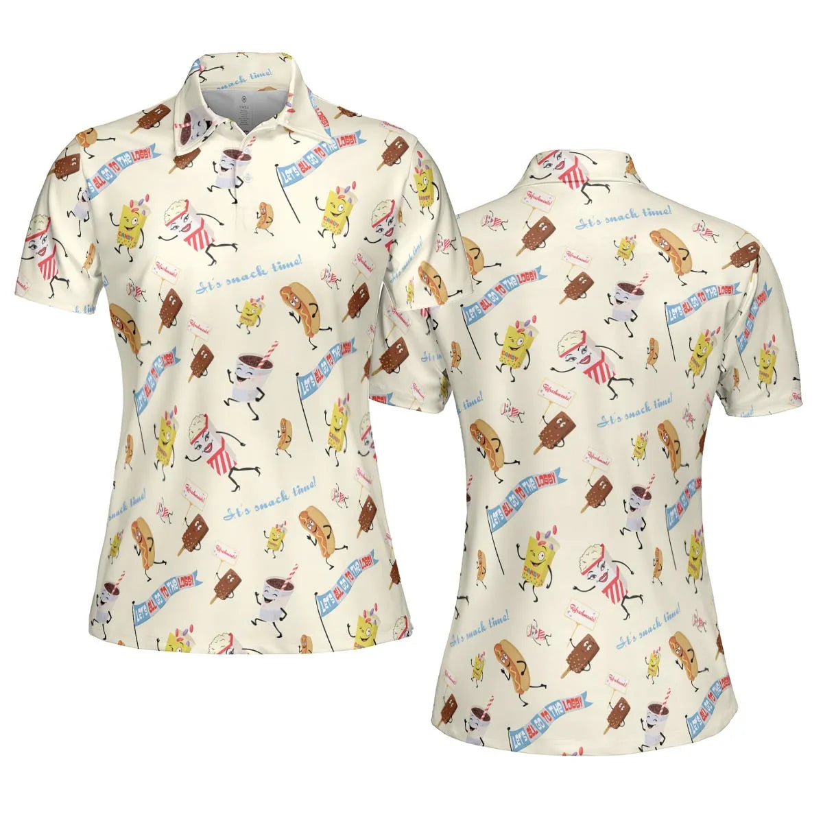 Let's All Go To The Lobby Retro Cartoon AOP Men/Women Polo Shirt