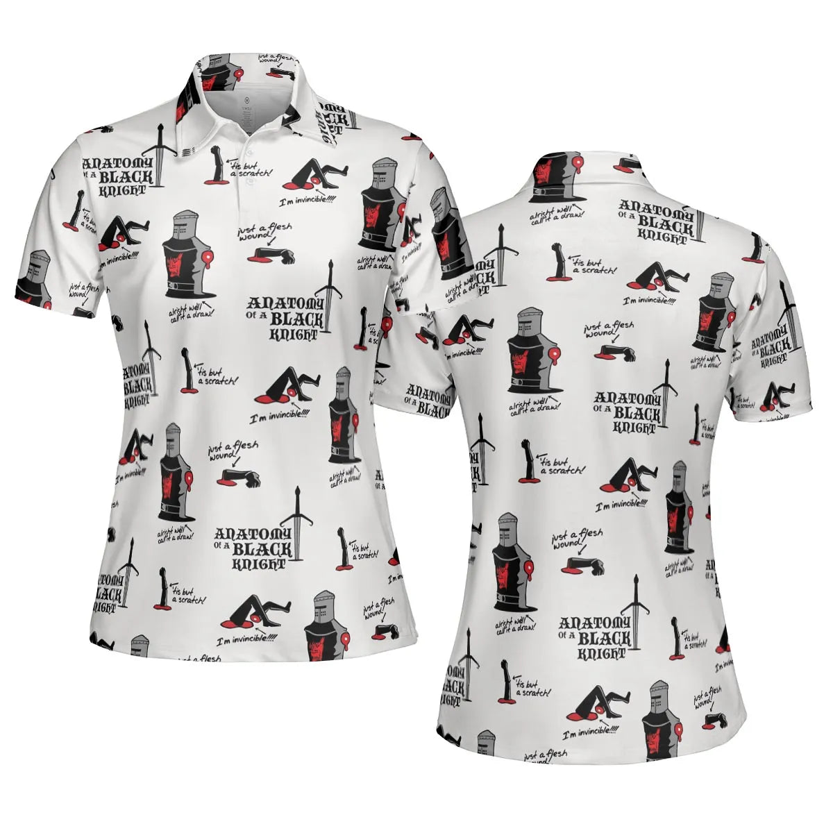 Tis but a scratch Black Knight Monty Python And The Holy Grail AOP Men/Women Polo Shirt