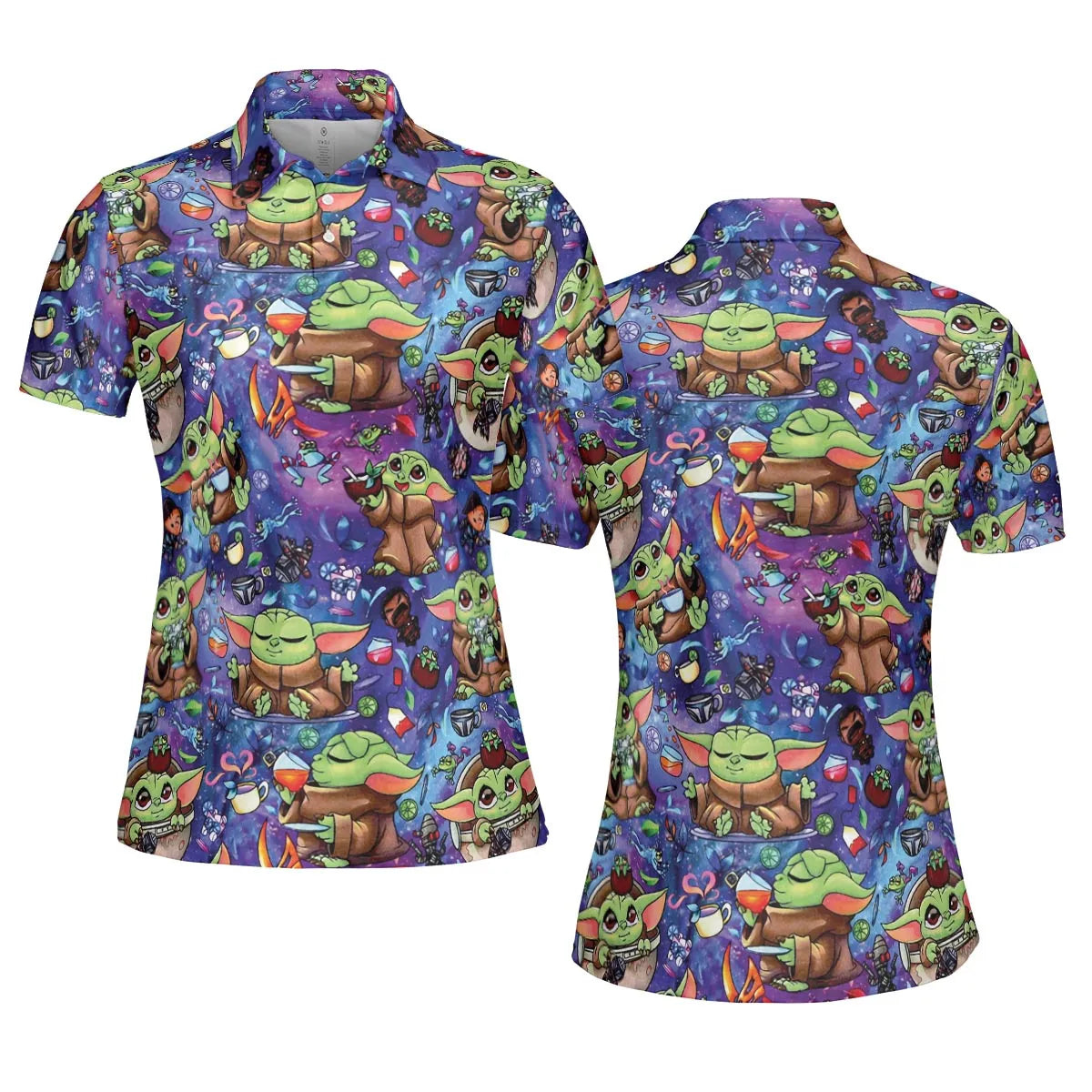 Baby Yoda In the Galaxy AOP Men/Women Polo Shirt