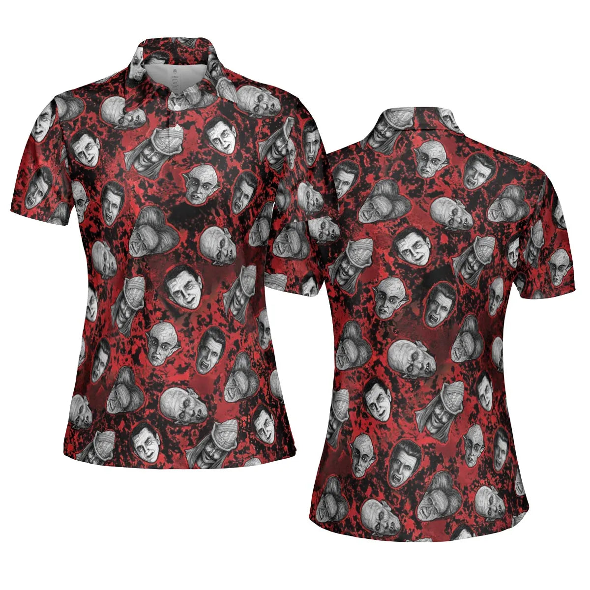 Many Faces Of Dracula AOP Men/Women Polo Shirt