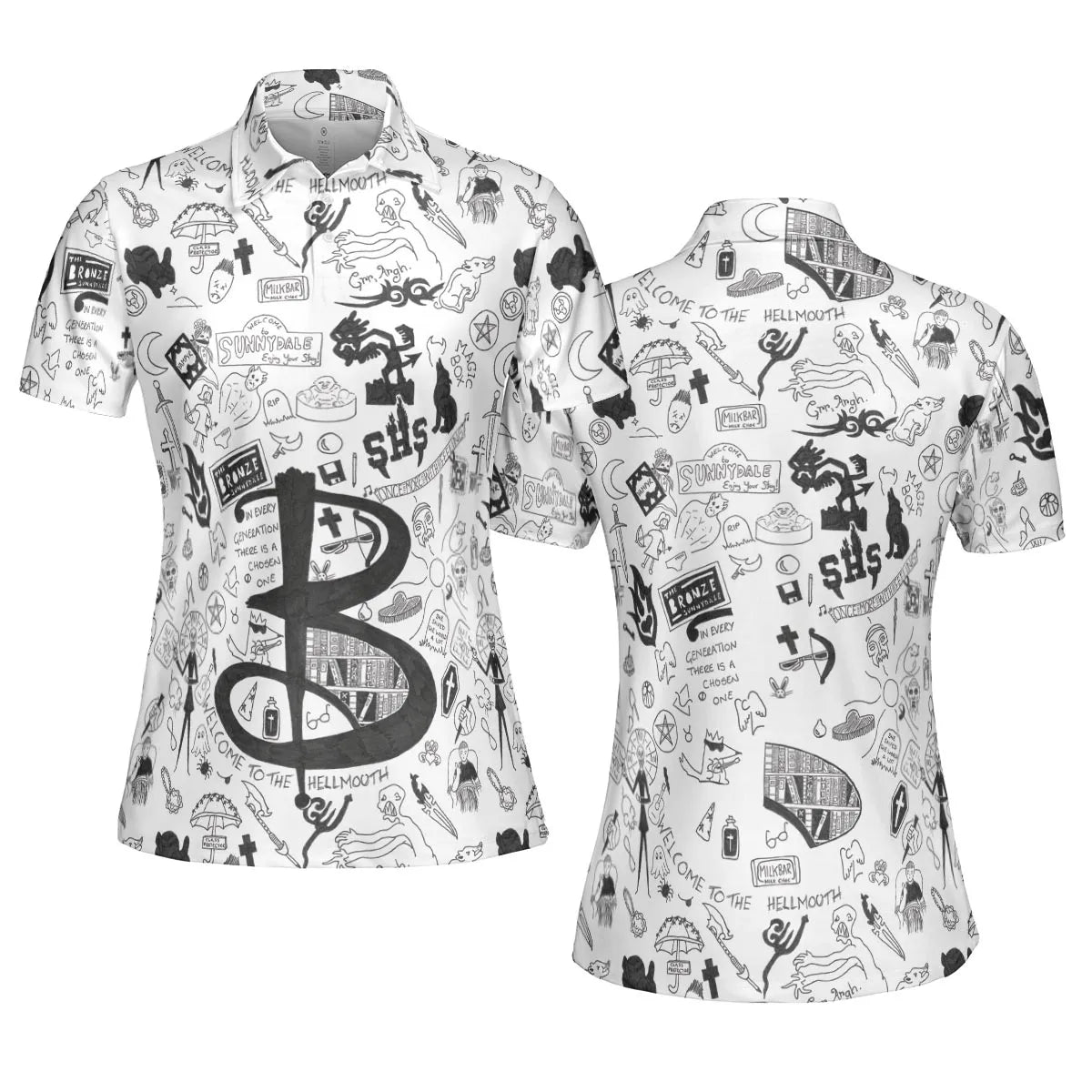 Buffy The Vampire Slayer Pattern AOP Men/Women Polo Shirt