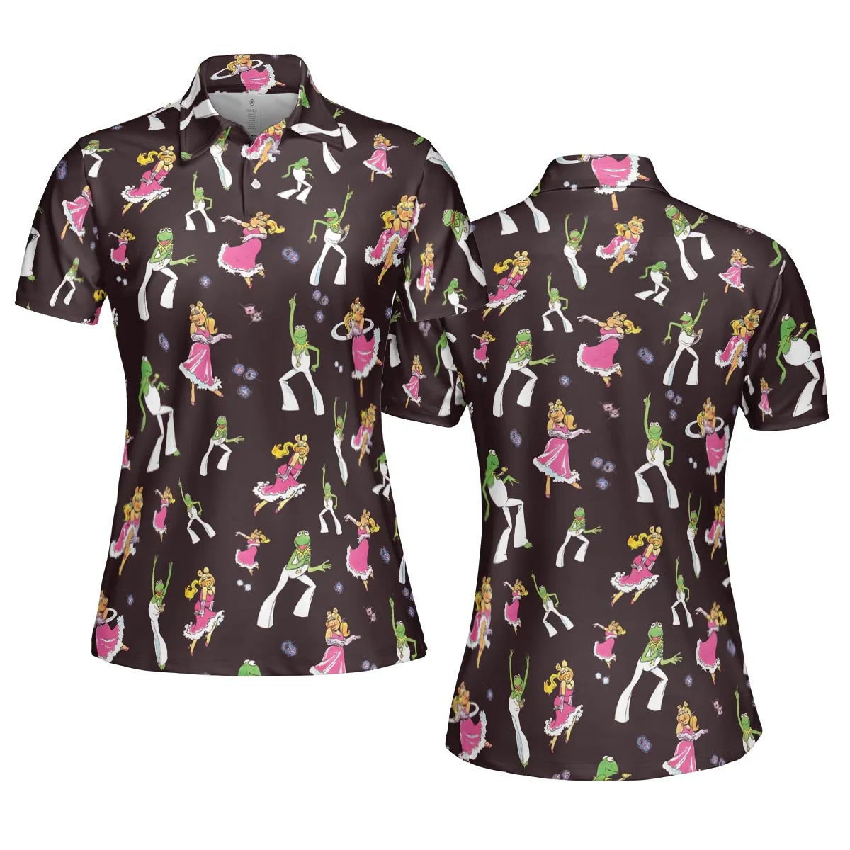 Disco Couple Kermit And Piggy The Muppet Show AOP Men/Women Polo Shirt