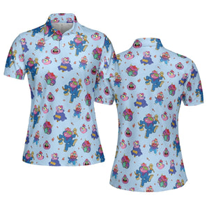 Blue Monster My Pet Monster AOP Men/Women Polo Shirt