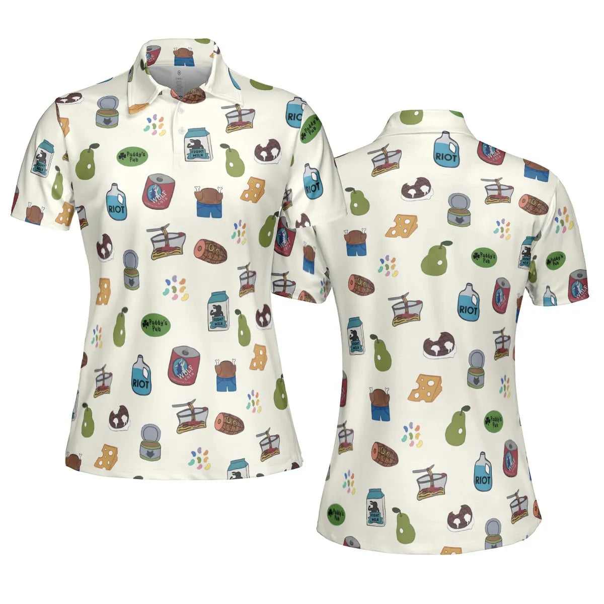 The Food of It's Always Sunny In Philadelphia AOP Men/Women Polo Shirt